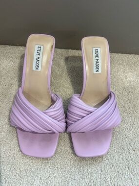 Steve Madden Lavender Twisted-Strap Slide Mules